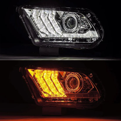 AlphaRex (LUXX-Series) 2010-2012 Ford Mustang LED Projector Headlights - Chrome