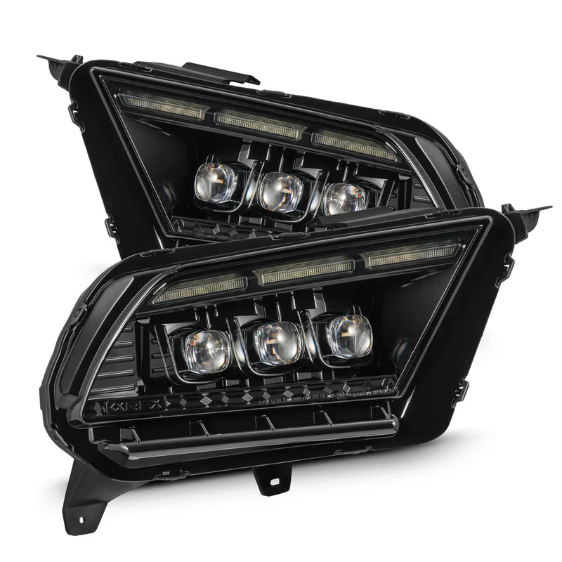 AlphaRex (NOVA-Series) 2010-2012 Ford Mustang LED Projector Headlights - Alpha-Black