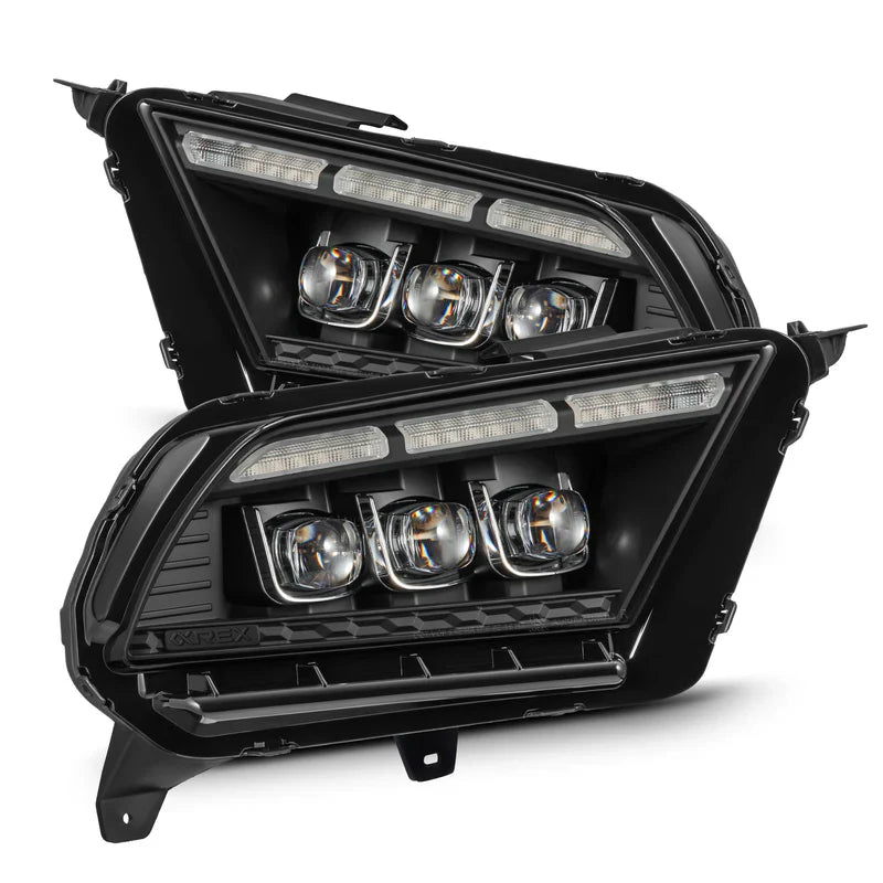 AlphaRex (NOVA-Series) 2010-2012 Ford Mustang LED Projector Headlights - Black