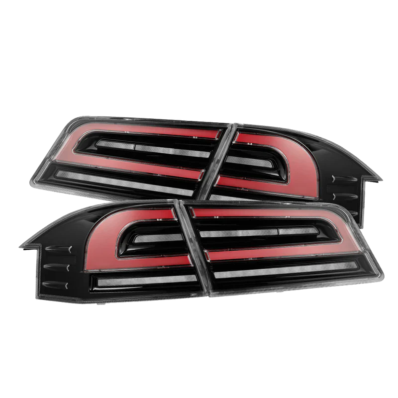 AlphaRex (LUXX-Series) 2012-2021 Tesla Model-S LED Tail Lights - Black Red