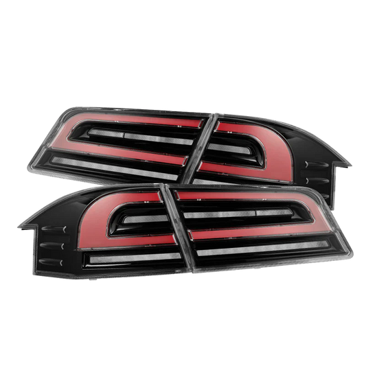 AlphaRex (LUXX-Series) 2012-2021 Tesla Model-S LED Tail Lights - Black Red