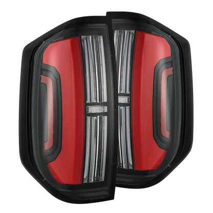 AlphaRex (NOVA-Series) 2014-2021 Toyota Tundra Prismatic LED Tail Lights - Black-Red