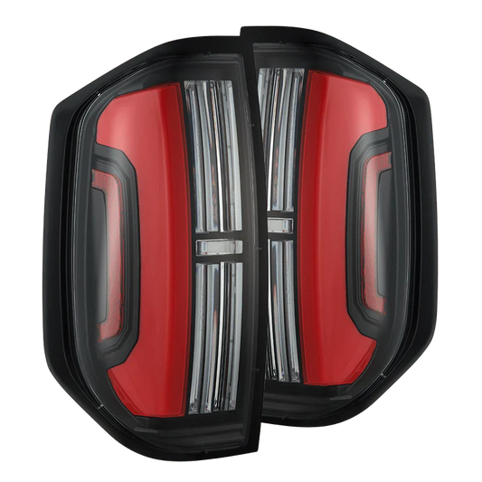 AlphaRex (NOVA-Series) 2014-2021 Toyota Tundra Prismatic LED Tail Lights - Black-Red