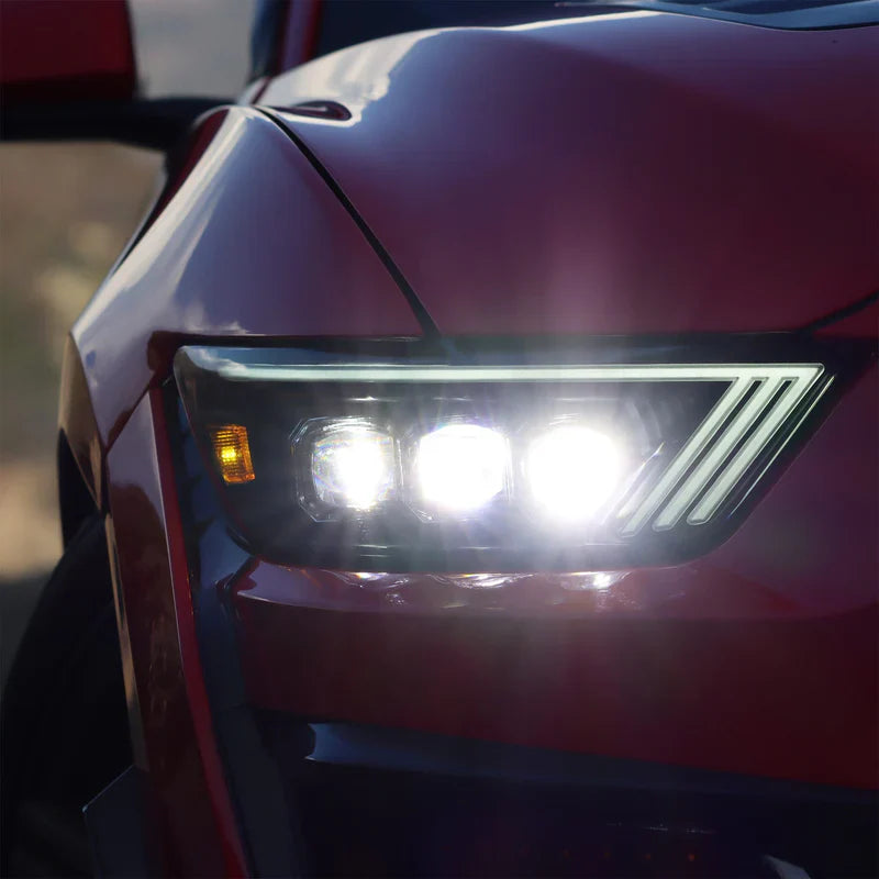AlphaRex (NOVA-Series) 2015-2017 Ford Mustang/2018-2020 Ford Mustang Shelby LED Projector Headlights - Alpha-Black