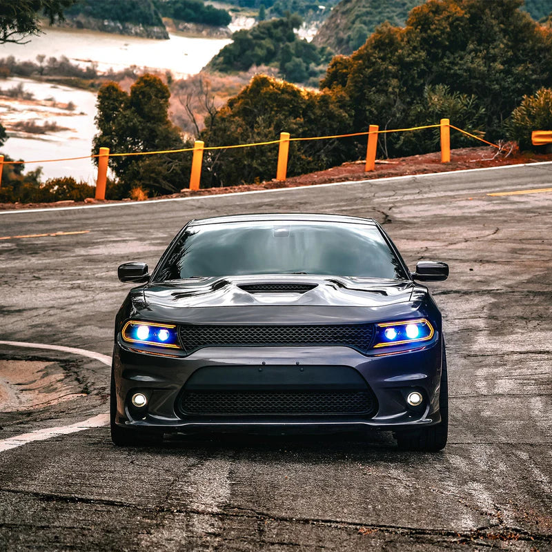 AlphaRex (LUXX-Series) 2015-2023 Dodge Charger LED Projector Headlights - Alpha-Black