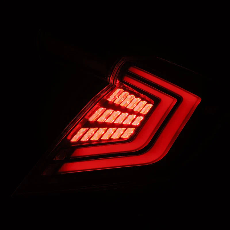 AlphaRex (NOVA-Series) 2016-2021 Honda Civic Hatchback Prismatic LED Tail Lights - Alpha-Black