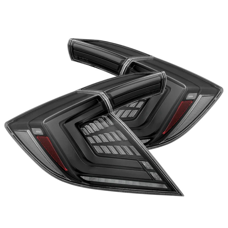 AlphaRex (NOVA-Series) 2016-2021 Honda Civic Hatchback Prismatic LED Tail Lights - Alpha-Black