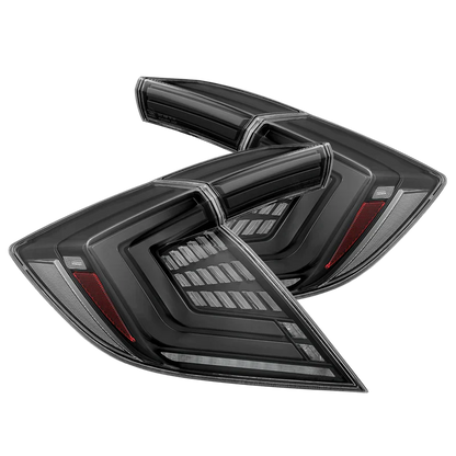 AlphaRex (NOVA-Series) 2016-2021 Honda Civic Hatchback Prismatic LED Tail Lights - Alpha-Black