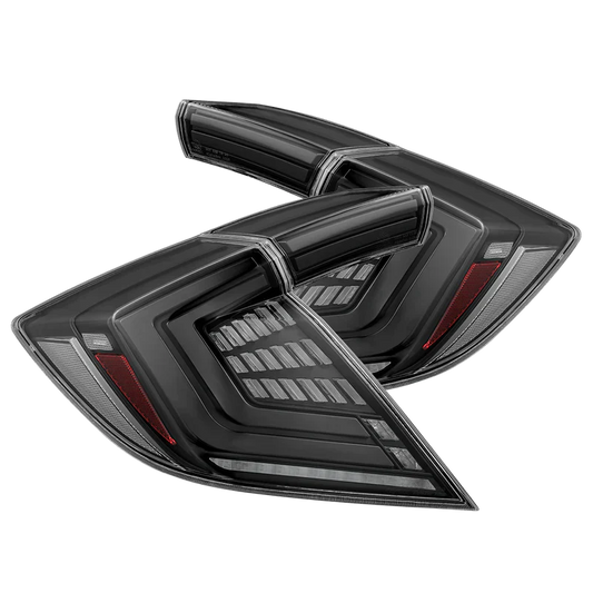 AlphaRex (NOVA-Series) 2016-2021 Honda Civic Hatchback Prismatic LED Tail Lights - Alpha-Black