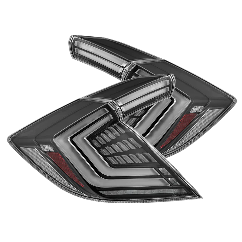 AlphaRex (NOVA-Series) 2016-2021 Honda Civic Hatchback Prismatic LED Tail Lights - Black
