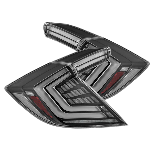 AlphaRex (NOVA-Series) 2016-2021 Honda Civic Hatchback Prismatic LED Tail Lights - Black