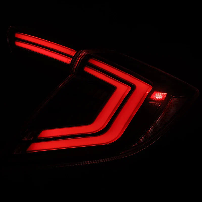AlphaRex (NOVA-Series) 2016-2021 Honda Civic Hatchback Prismatic LED Tail Lights - Black