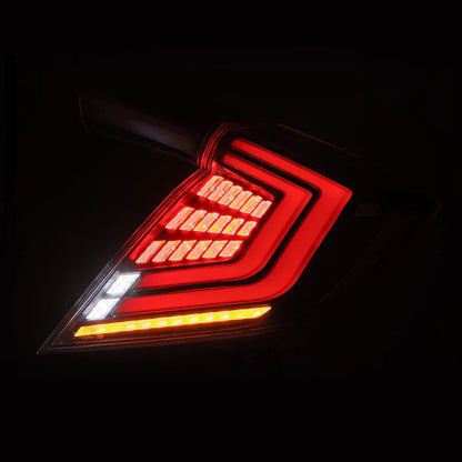 AlphaRex (NOVA-Series) 2016-2021 Honda Civic Hatchback Prismatic LED Tail Lights - Black