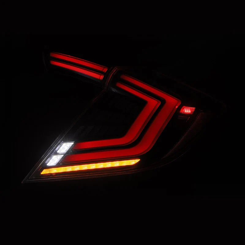 AlphaRex (NOVA-Series) 2016-2021 Honda Civic Hatchback Prismatic LED Tail Lights - Black