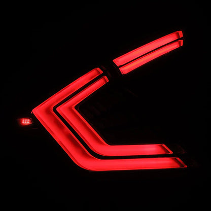 AlphaRex (NOVA-Series) 2016-2021 Honda Civic Hatchback Prismatic LED Tail Lights - Black Smoke