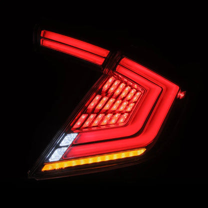 AlphaRex (NOVA-Series) 2016-2021 Honda Civic Hatchback Prismatic LED Tail Lights - Clear