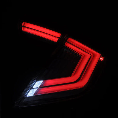 AlphaRex (NOVA-Series) 2016-2021 Honda Civic Hatchback Prismatic LED Tail Lights - Clear