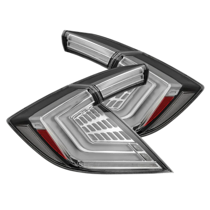 AlphaRex (NOVA-Series) 2016-2021 Honda Civic Hatchback Prismatic LED Tail Lights - Clear