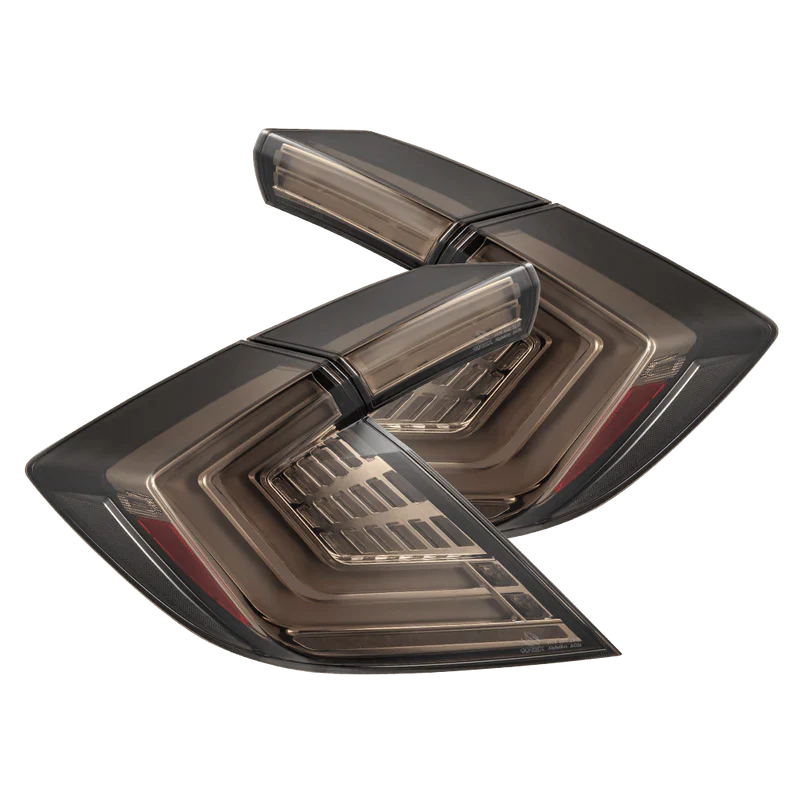 AlphaRex (NOVA-Series) 2016-2021 Honda Civic Hatchback Prismatic LED Tail Lights - Clear Smoke