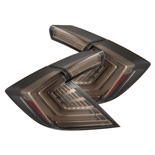 AlphaRex (NOVA-Series) 2016-2021 Honda Civic Hatchback Prismatic LED Tail Lights - Clear Smoke