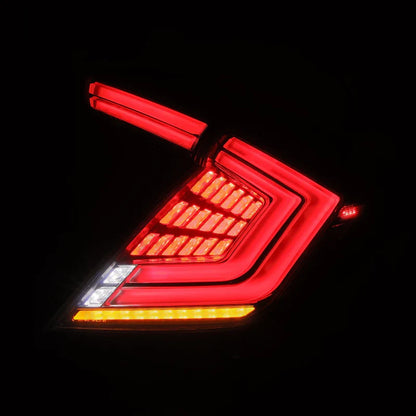 AlphaRex (NOVA-Series) 2016-2021 Honda Civic Hatchback Prismatic LED Tail Lights - Clear Smoke
