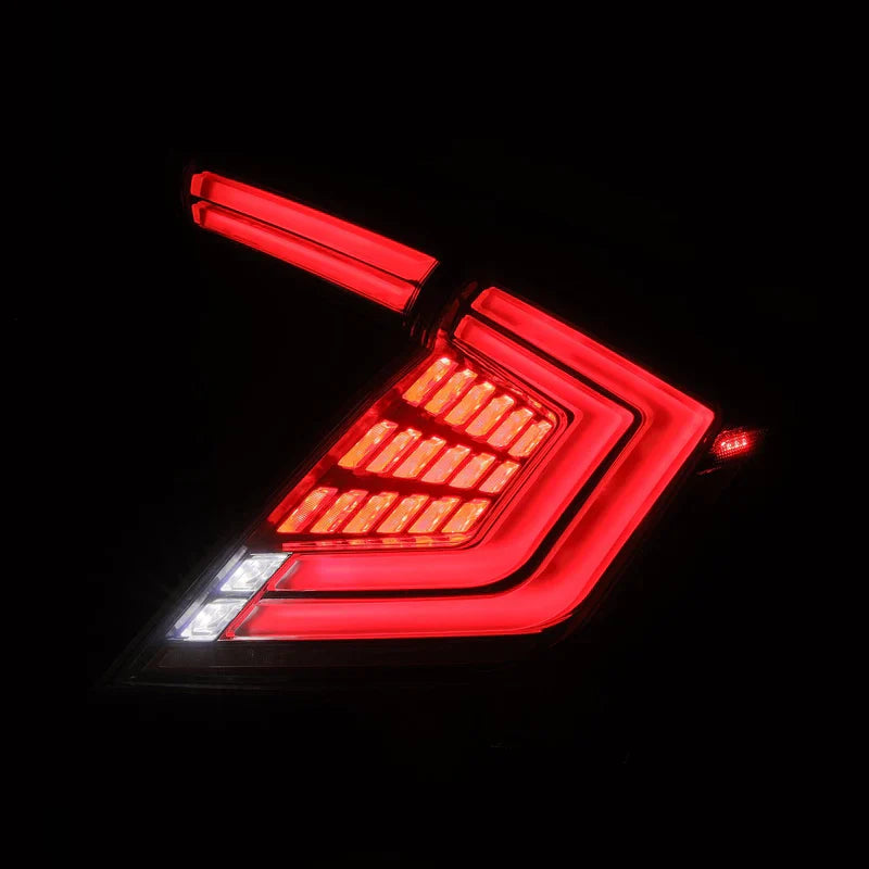 AlphaRex (NOVA-Series) 2016-2021 Honda Civic Hatchback Prismatic LED Tail Lights - Clear Smoke