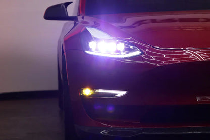 2017-2023 Tesla Model-3/2020-2024 Model-Y DoubleTap Dual Color LED Projector Fog Lights
