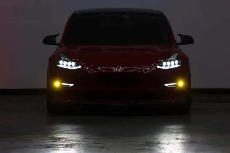 2017-2023 Tesla Model-3/2020-2024 Model-Y DoubleTap Dual Color LED Projector Fog Lights