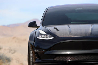 AlphaRex (NOVA-Series) 2017-2023 Tesla Model-3/2020-2024 Model-Y LED Projector Headlights - Black (4 Projectors Version)