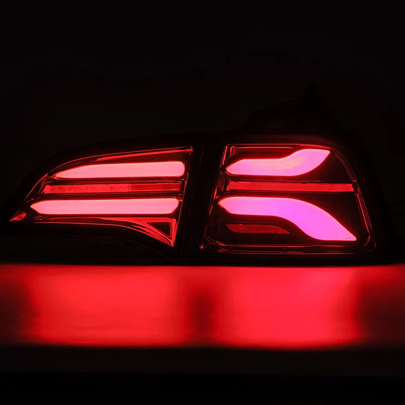 AlphaRex (PRO-Series) 2017-2023 Tesla Model-3/2020-2024 Model-Y (U.S. Model with Stock Red Turn Signal) LED Tail Lights - Jet Black