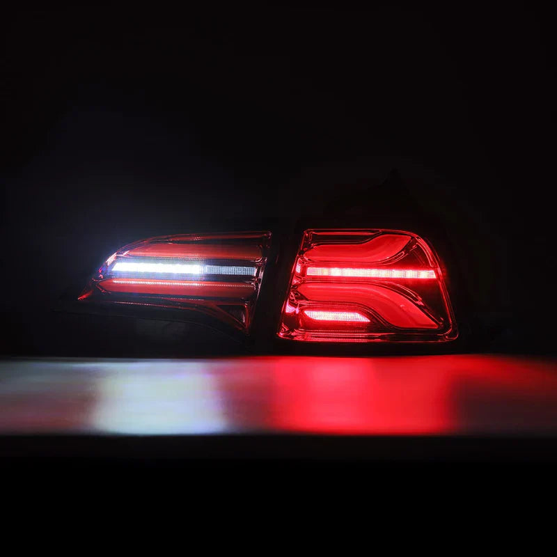 AlphaRex (PRO-Series) 2017-2023 Tesla Model-3/2020-2024 Model-Y (U.S. Model with Stock Red Turn Signal) LED Tail Lights - Red