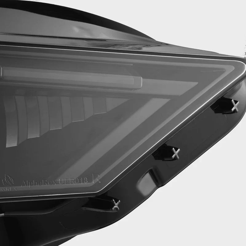 AlphaRex (NOVA-Series) 2018-2022 Ford Mustang MK II LED Projector Headlights - Alpha-Black