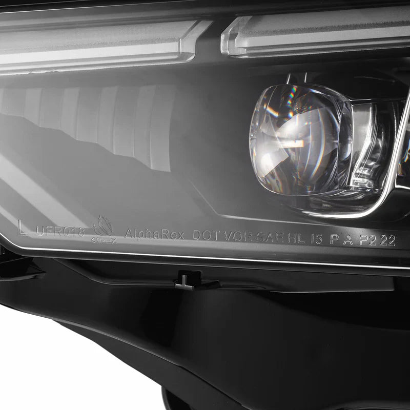 AlphaRex (NOVA-Series) 2018-2022 Ford Mustang MK II LED Projector Headlights - Alpha-Black