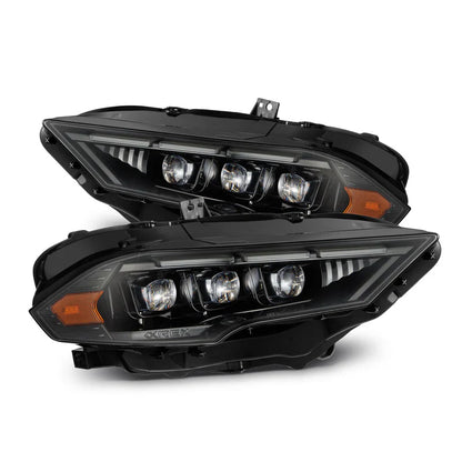 AlphaRex (NOVA-Series) 2018-2022 Ford Mustang MK II LED Projector Headlights - Alpha-Black
