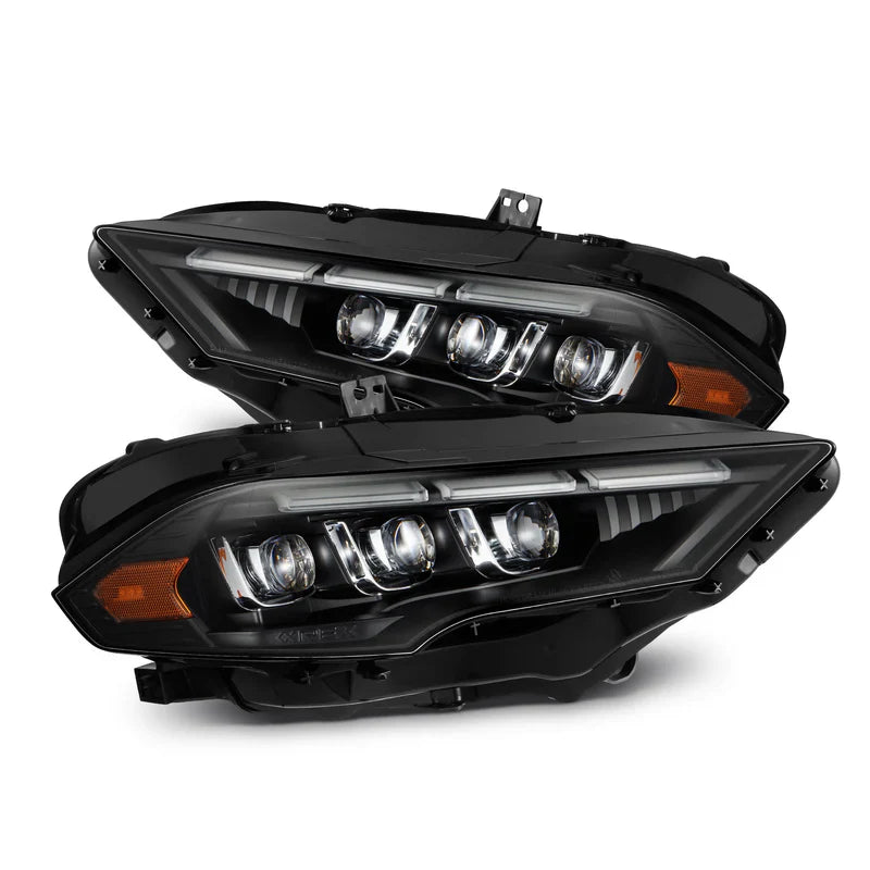AlphaRex (NOVA-Series) 2018-2022 Ford Mustang MK II LED Projector Headlights - Black