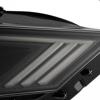 AlphaRex (NOVA-Series) 2018-2022 Ford Mustang LED Projector Headlights - Black