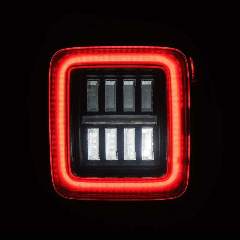 AlphaRex (NOVA-Series) 2018-2025 Jeep Wrangler JL Prismatic LED Tail Lights - Alpha-Black