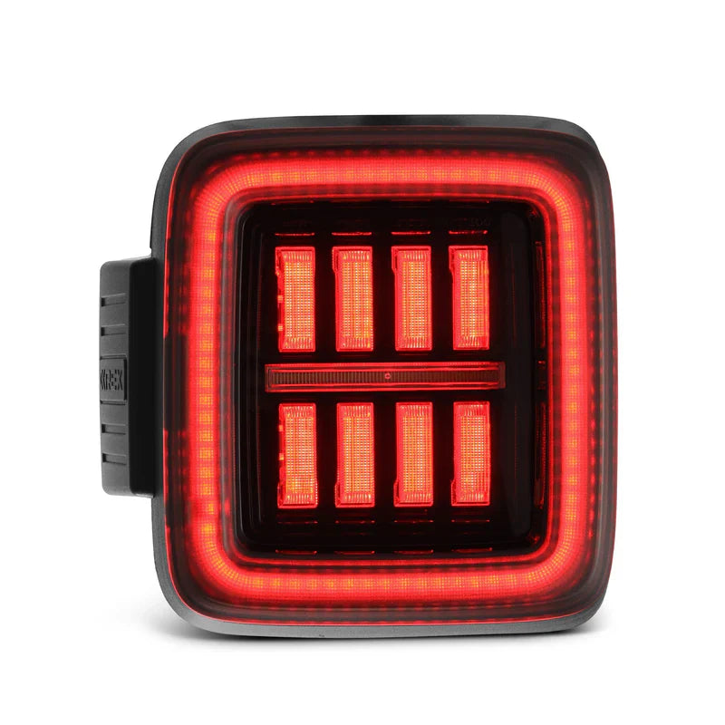 AlphaRex (NOVA-Series) 2018-2025 Jeep Wrangler JL Prismatic LED Tail Lights - Alpha-Black