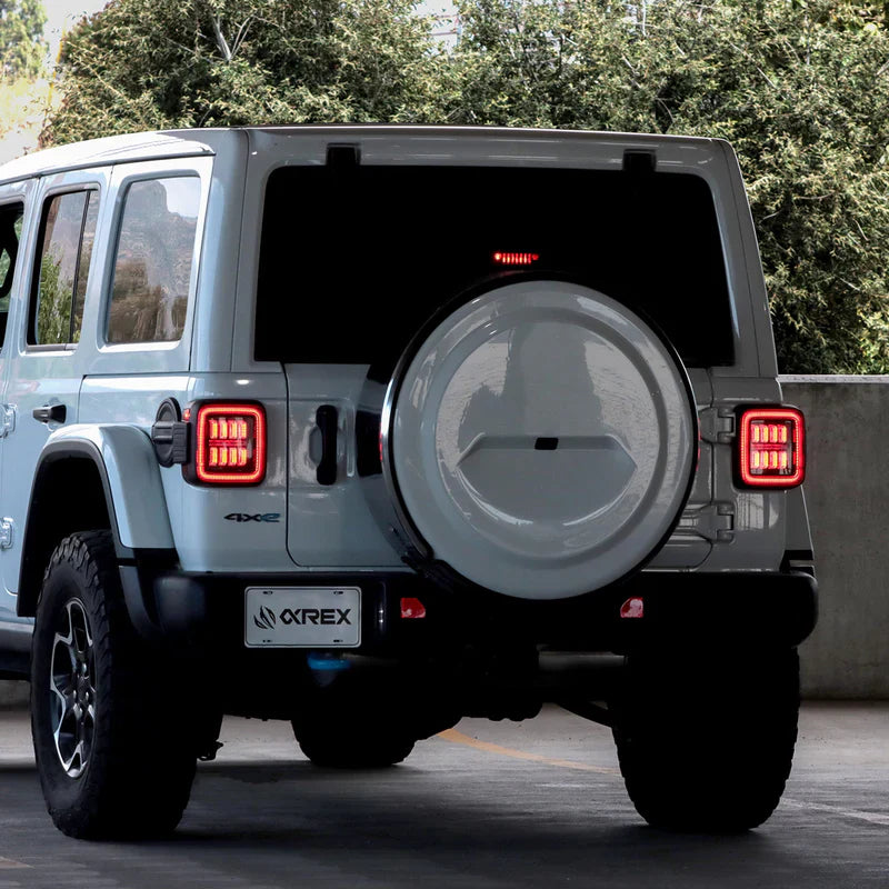 AlphaRex (NOVA-Series) 2018-2025 Jeep Wrangler JL Prismatic LED Tail Lights - Alpha-Black