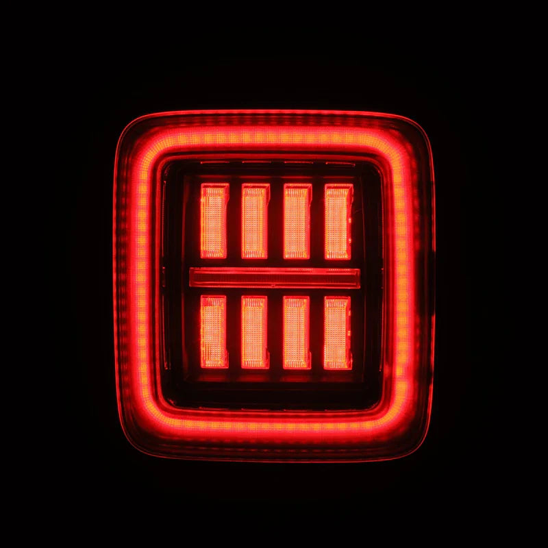 AlphaRex (NOVA-Series) 2018-2025 Jeep Wrangler JL Prismatic LED Tail Lights - Black Red