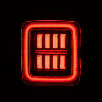 AlphaRex (NOVA-Series) 2018-2025 Jeep Wrangler JL Prismatic LED Tail Lights - Black Red