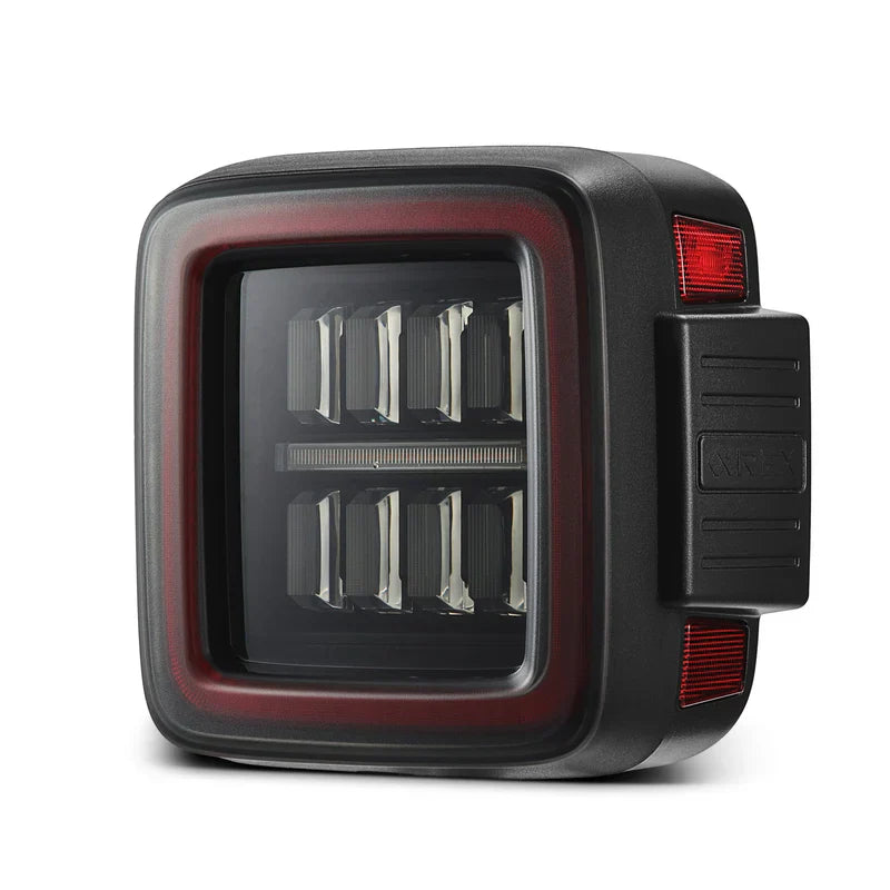 AlphaRex (NOVA-Series) 2018-2025 Jeep Wrangler JL Prismatic LED Tail Lights - Black Red