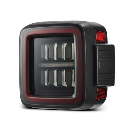 AlphaRex (NOVA-Series) 2018-2025 Jeep Wrangler JL Prismatic LED Tail Lights - Black Red