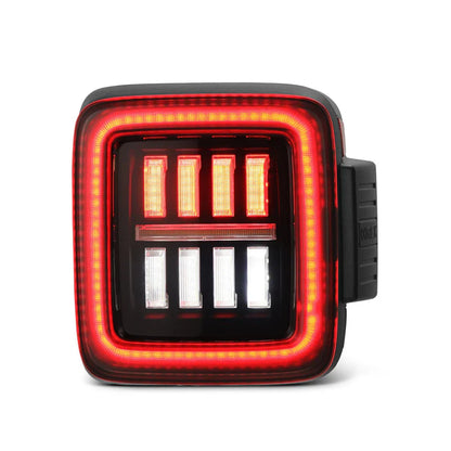 AlphaRex (NOVA-Series) 2018-2025 Jeep Wrangler JL Prismatic LED Tail Lights - Black Red