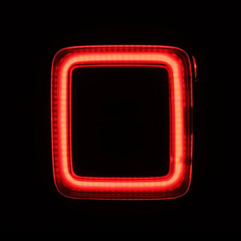 AlphaRex (NOVA-Series) 2018-2025 Jeep Wrangler JL Prismatic LED Tail Lights - Black Red