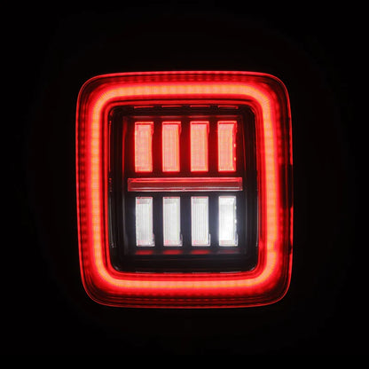 AlphaRex (NOVA-Series) 2018-2025 Jeep Wrangler JL Prismatic LED Tail Lights - Black Red