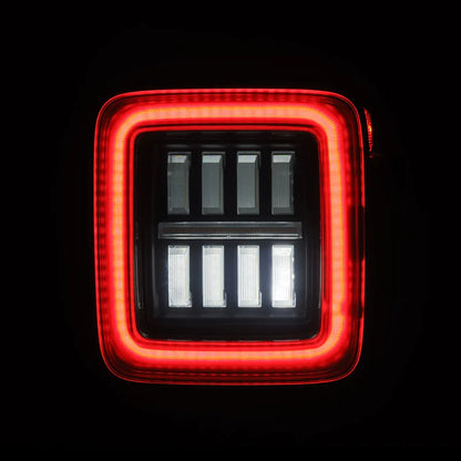 AlphaRex (NOVA-Series) 2018-2025 Jeep Wrangler JL Prismatic LED Tail Lights - Black Red