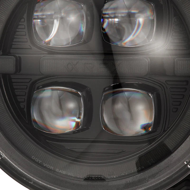 AlphaRex (NOVA-Series) 2018-2025 Jeep Wrangler JL/2019-2025 Gladiator JT LED Projector Headlights - Alpha-Black