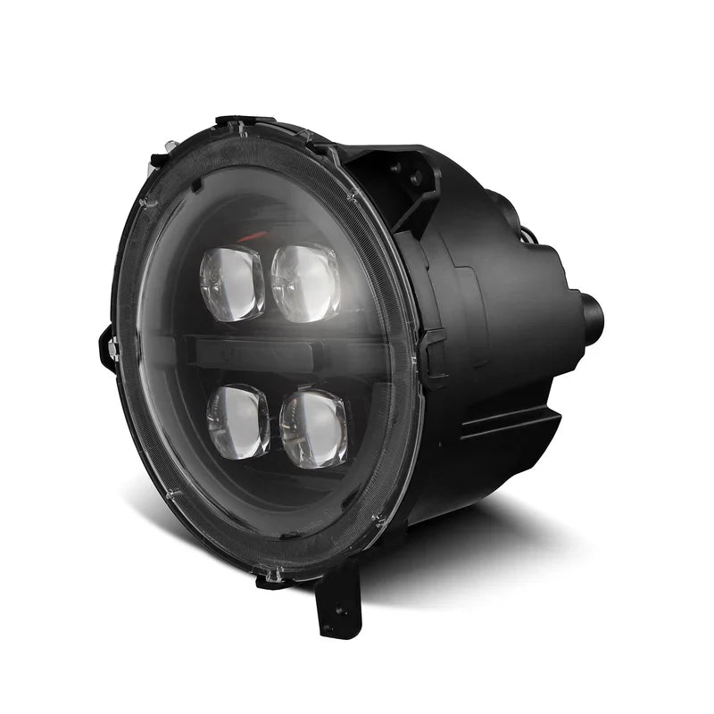 AlphaRex (NOVA-Series) 2018-2025 Jeep Wrangler JL/2019-2025 Gladiator JT LED Projector Headlights - Alpha-Black