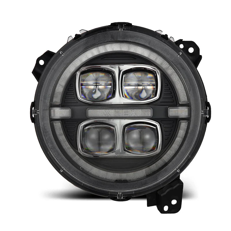 AlphaRex (NOVA-Series) 2018-2025 Jeep Wrangler JL/2019-2025 Gladiator JT LED Projector Headlights - Black